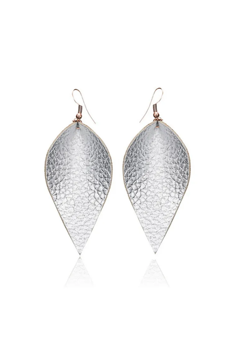 Faux Leather Teardrop Earrings