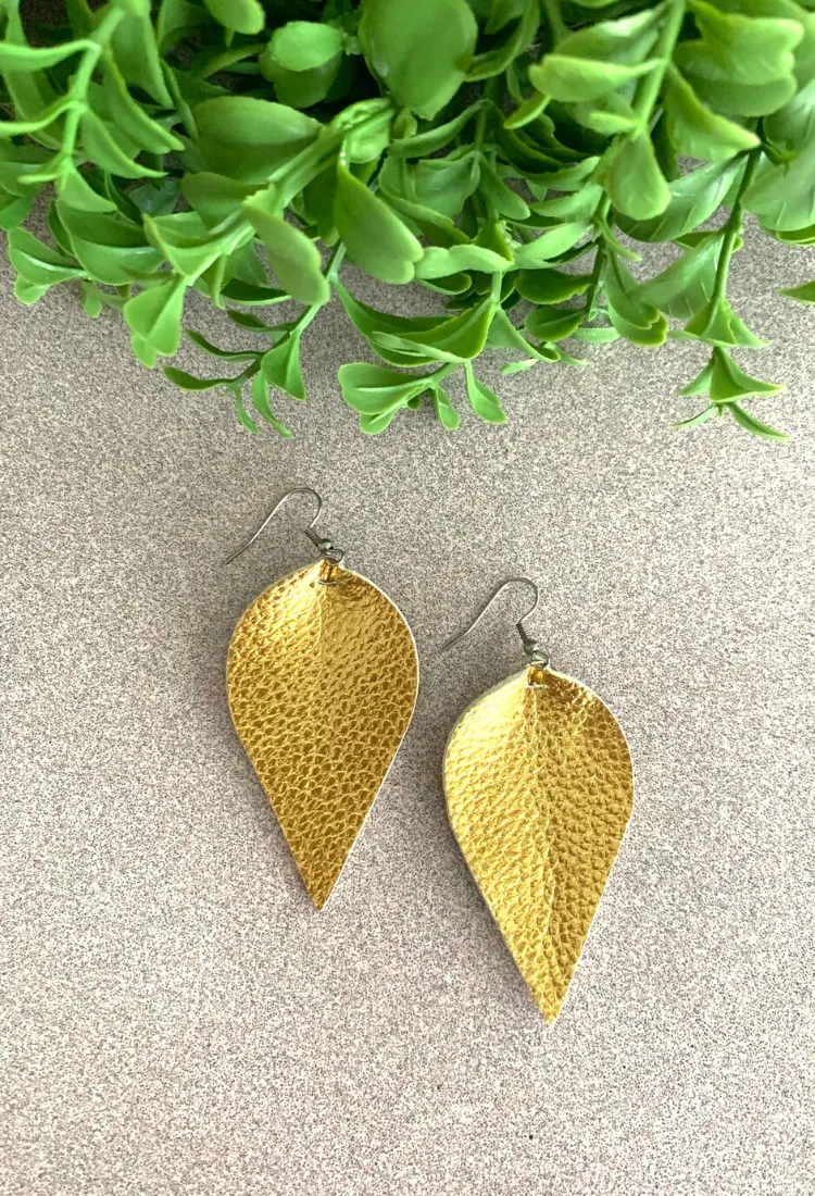 Faux Leather Teardrop Earrings