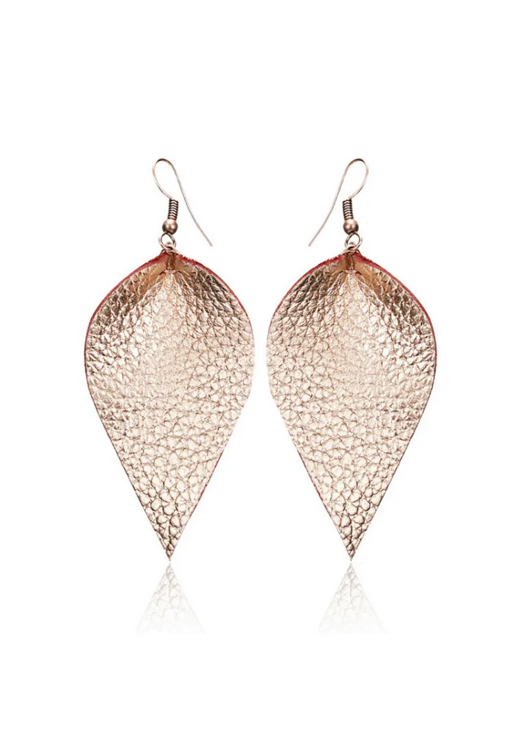 Faux Leather Teardrop Earrings