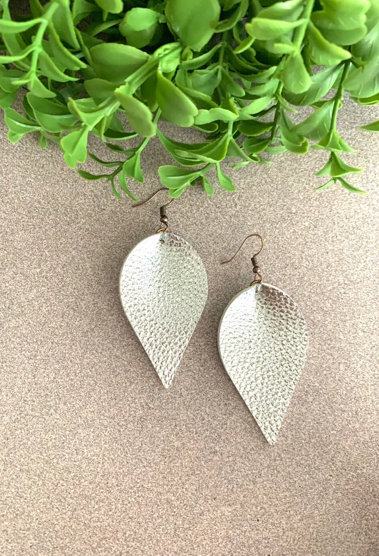 Faux Leather Teardrop Earrings