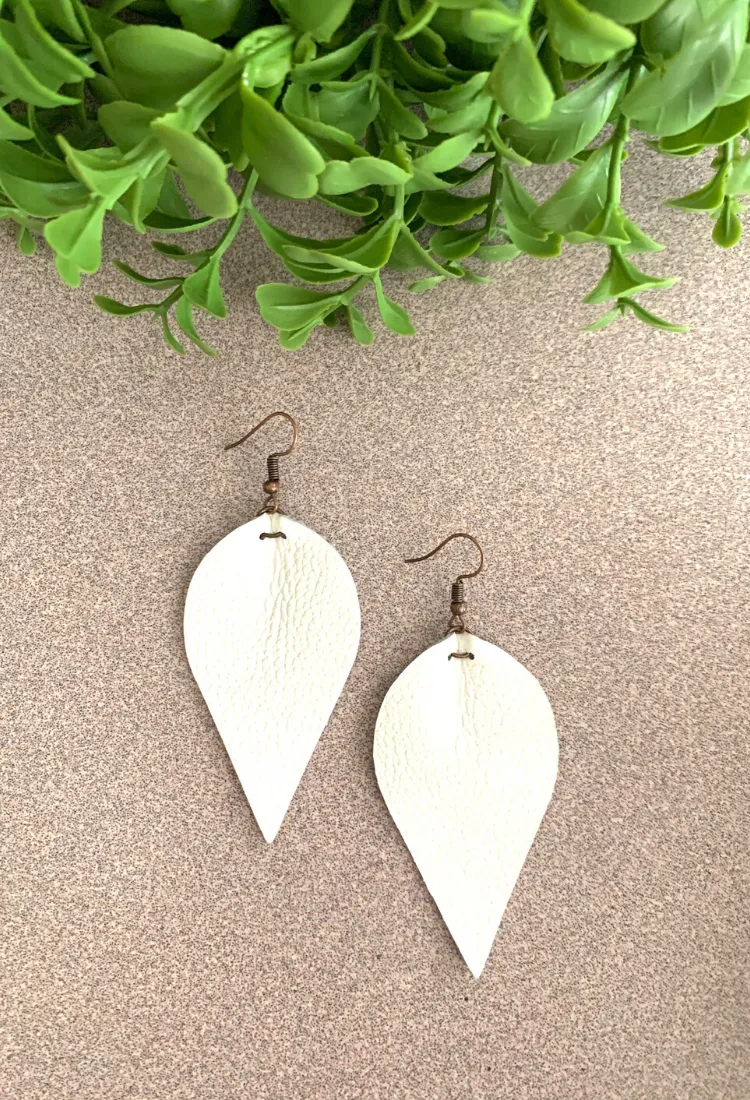 Faux Leather Teardrop Earrings