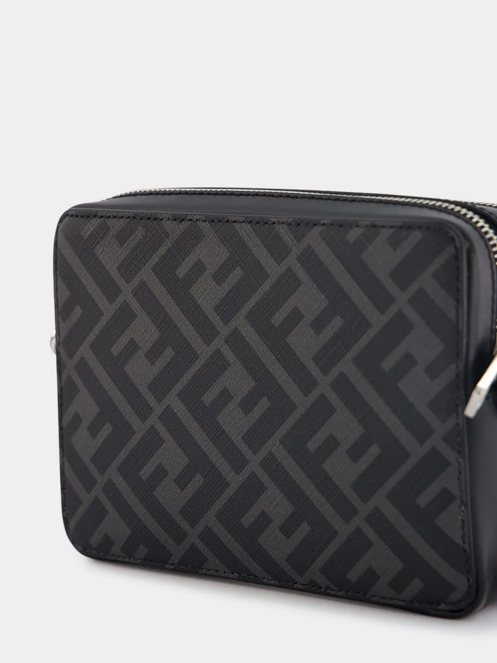 FF-Plaque Leather Messenger Bag