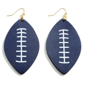 Football Spirit Wear Faux Leather Dangle Earrings in Team Colors S