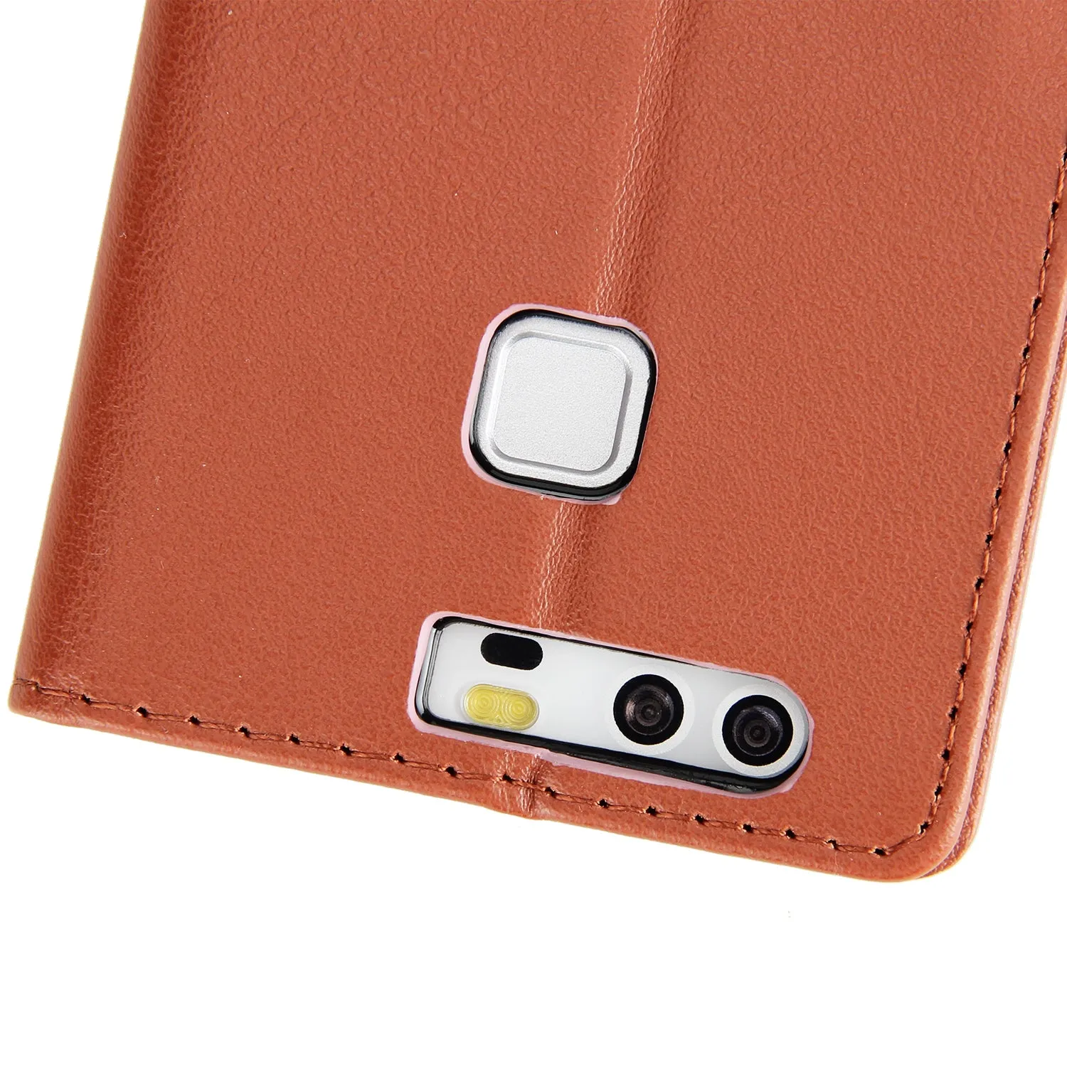 For Huawei P9 plus PU Leather Smart Phone Case Protective Cover with Buckle & 3 Card Position  wine red