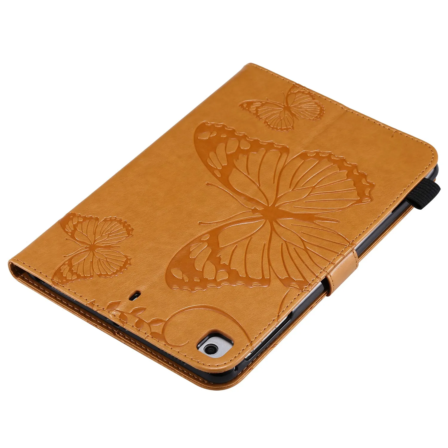 For iPad mini 1/2/3/4 Fashion Butterfly Embossed PU Leather Magnetic Closure Stand Case Auto Wake/Sleep Cover with Pen Slot green