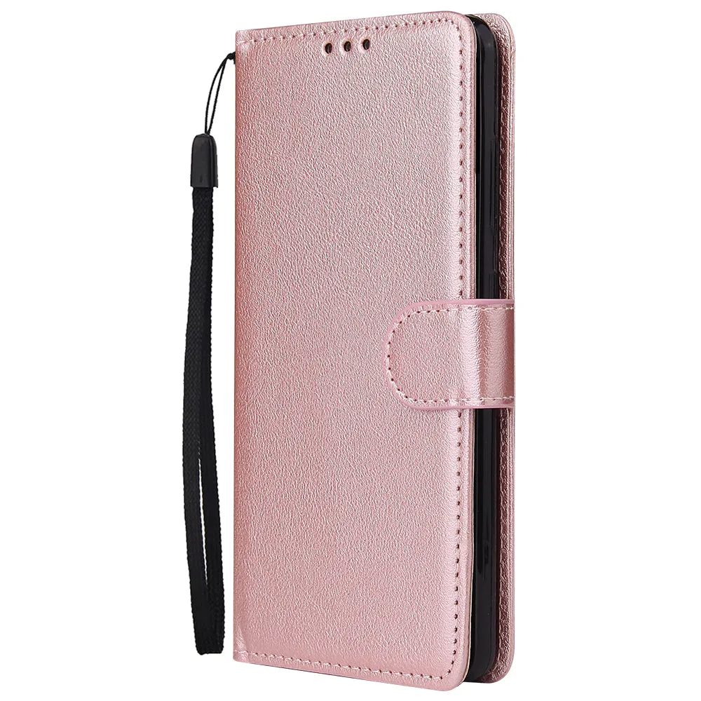 For Samsung A51 Phone Case PU Leather Shell All-round Protection Precise Cutout Wallet Design Cellphone Cover  Black