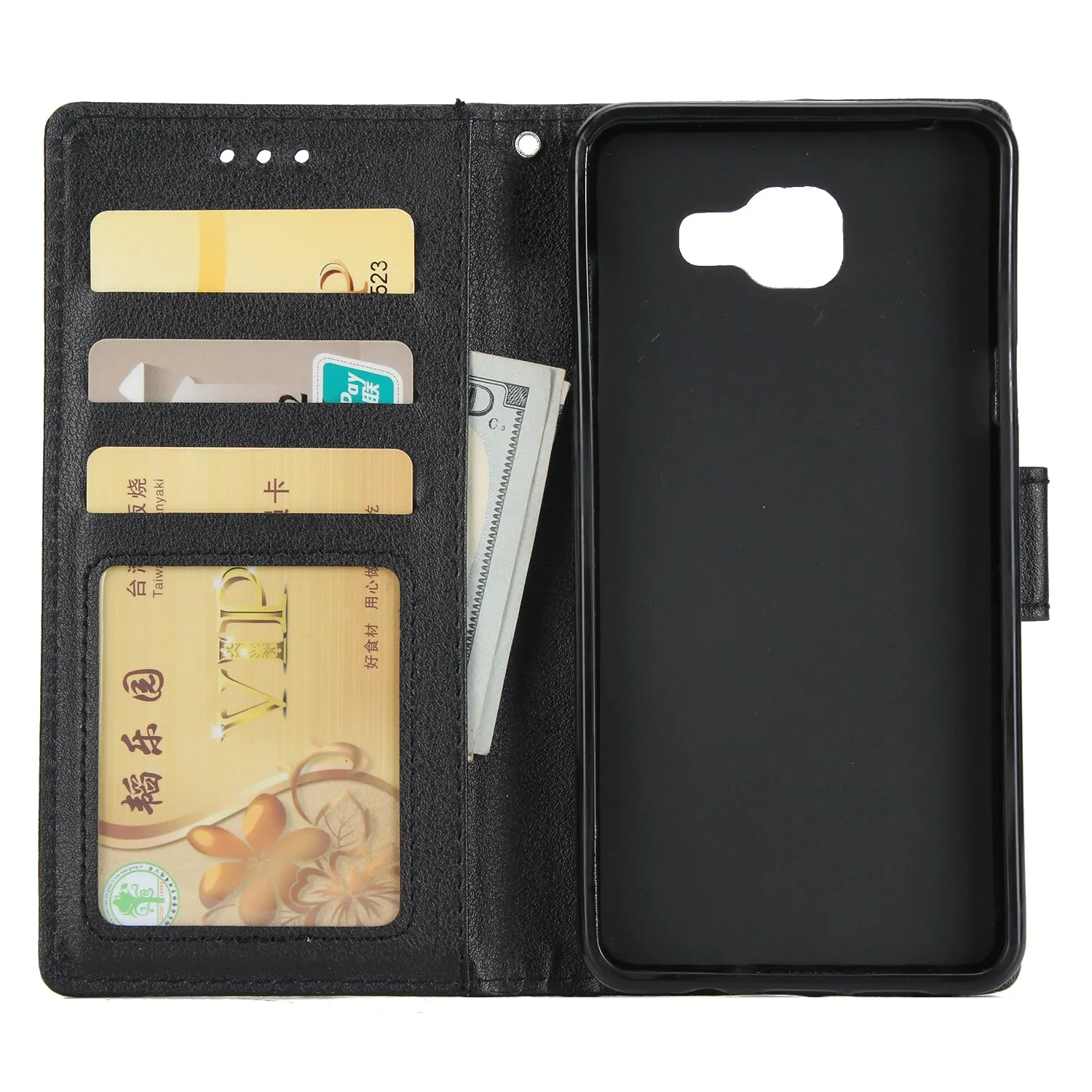 For Samsung A7 2017/A720 PU Leather Cell Phone Case Protective Cover Shell with Buckle brown