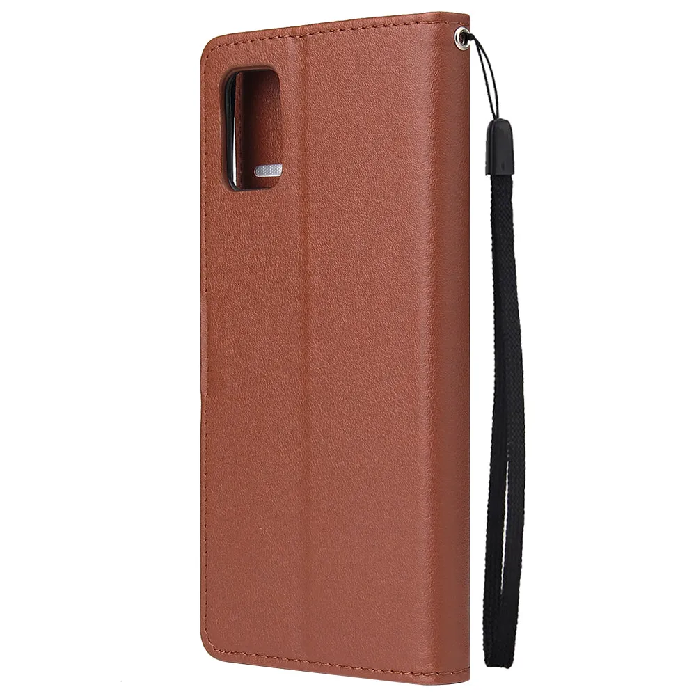 For Samsung A71 Phone Case PU Leather Shell All-round Protection Precise Cutout Wallet Design Cellphone Cover  Gold