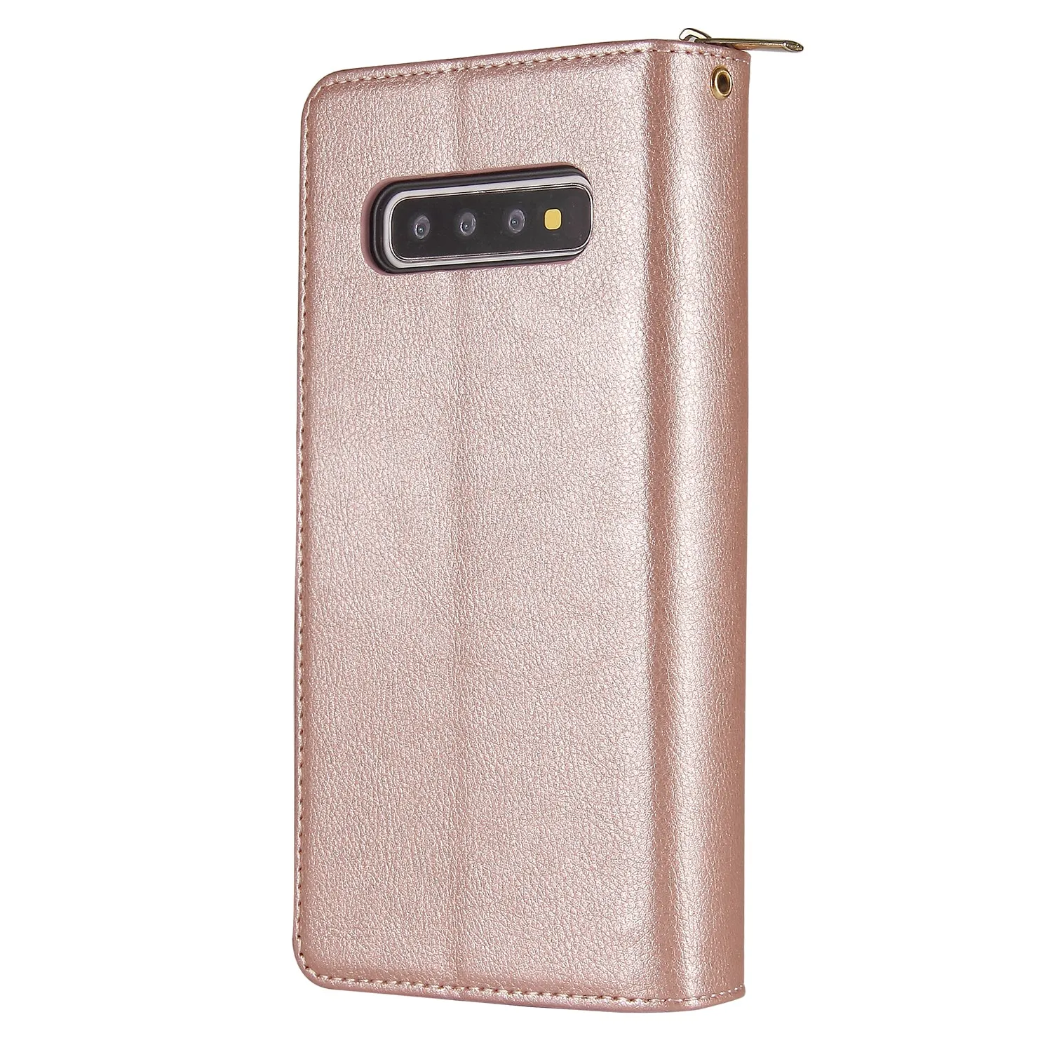 For Samsung S10/S20/S10E/ S10 Plus Pu Leather  Mobile Phone Cover Zipper Card Bag   Wrist Strap blue