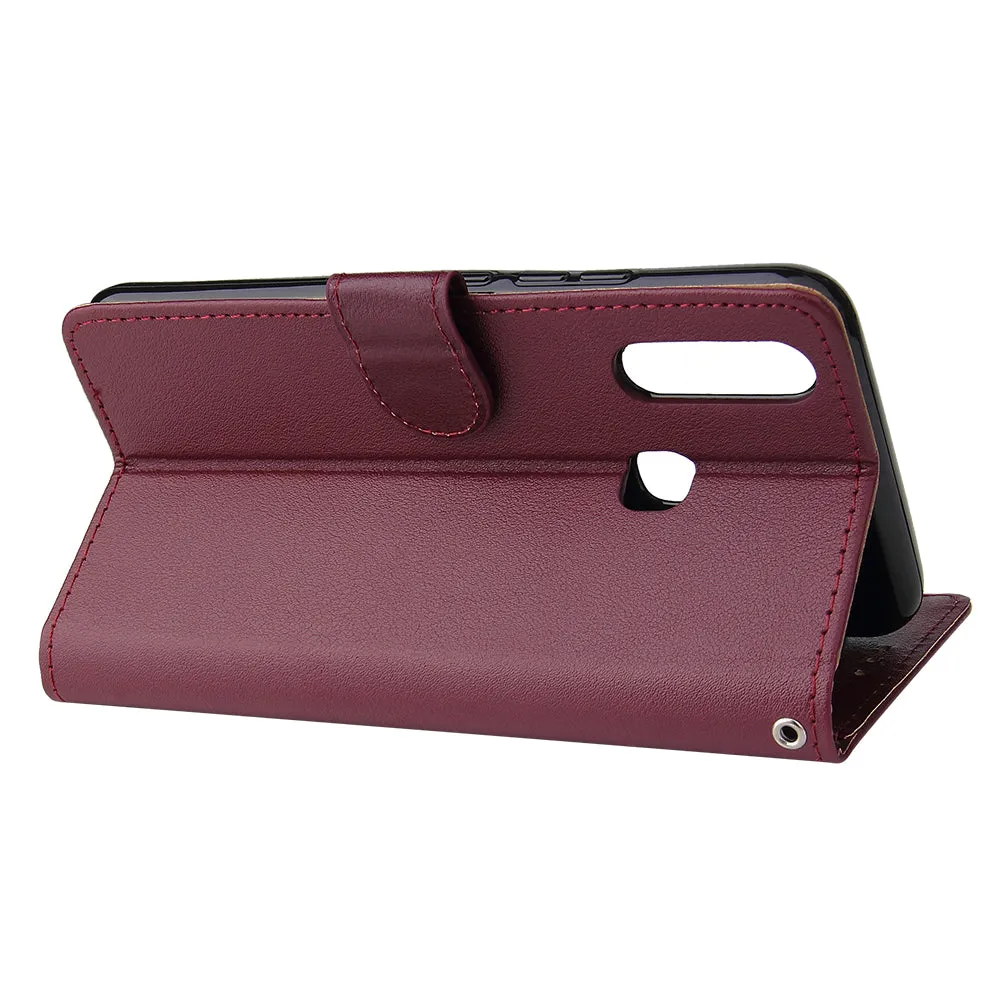 For VIVO Y17 Cellphone Cover PU Leather Shell All-round Protection Mobile Phone Case Precise Cutout Wallet Design Stand Function Rose gold