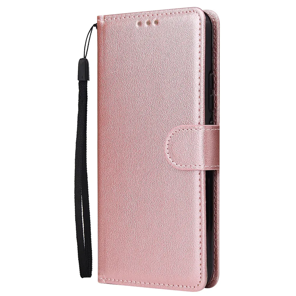 For VIVO Y17 Cellphone Cover PU Leather Shell All-round Protection Mobile Phone Case Precise Cutout Wallet Design Stand Function Rose gold
