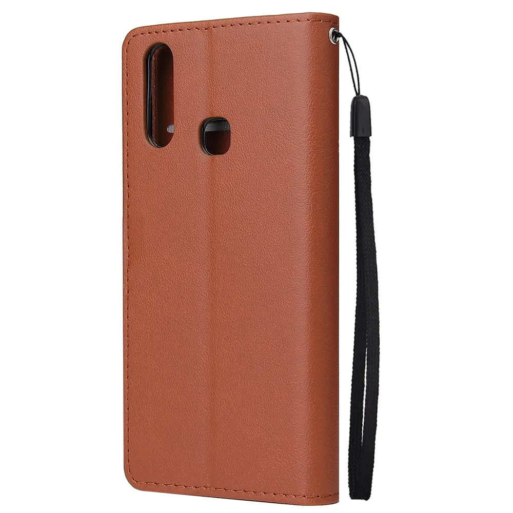 For VIVO Y17 Cellphone Cover PU Leather Shell All-round Protection Mobile Phone Case Precise Cutout Wallet Design Stand Function Rose gold