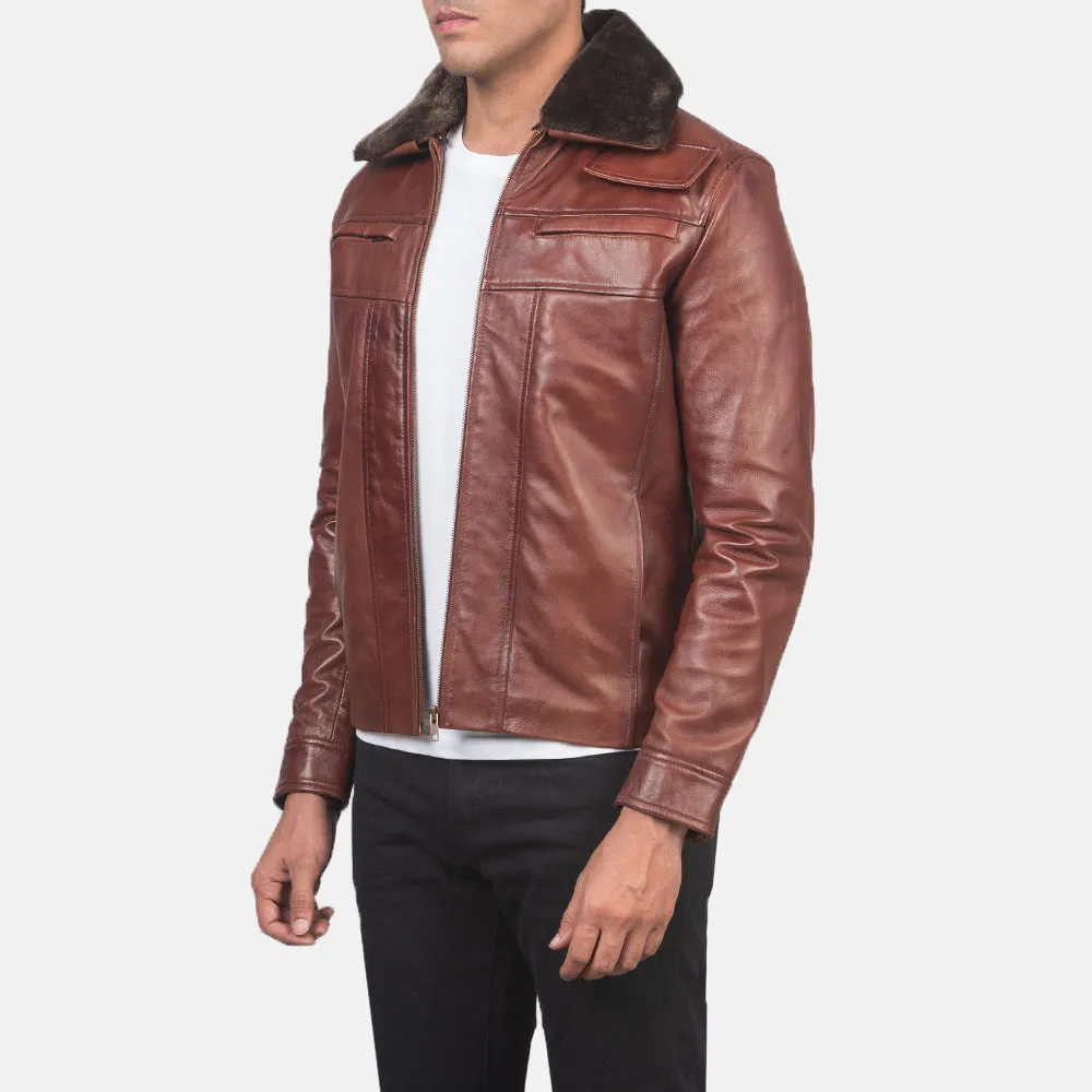 FurWard Brown Leather Jacket