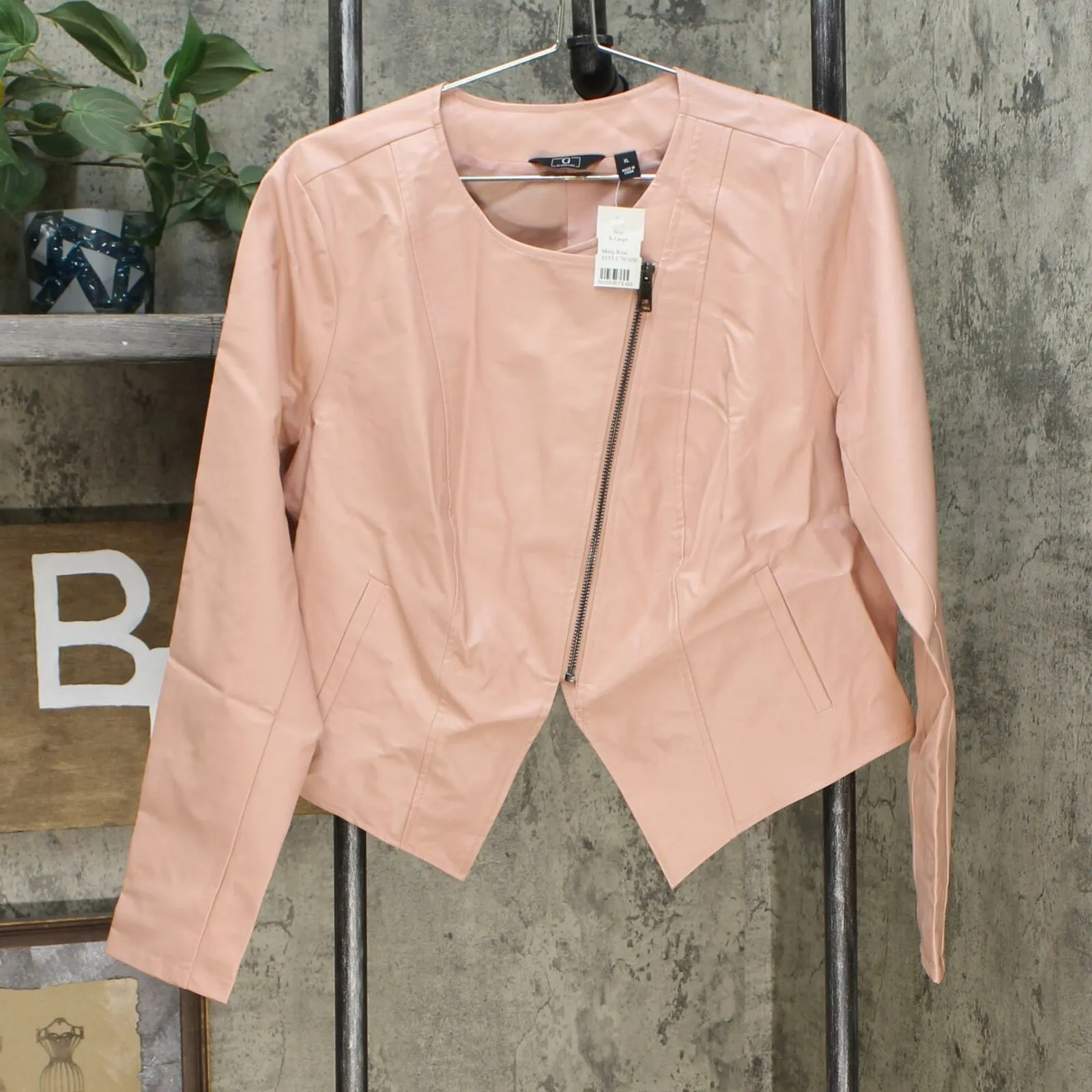 G by Giuliana Women's Lightweight Faux Leather Moto Jacket