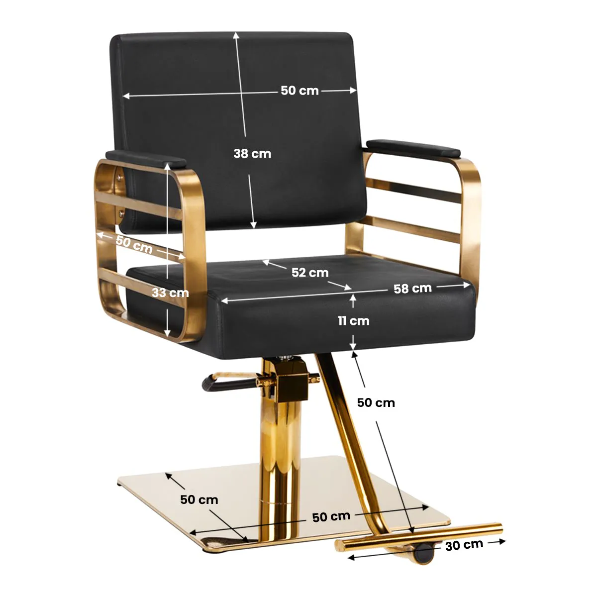 Gabbiano Hairdressing Chair Avila Black Gold