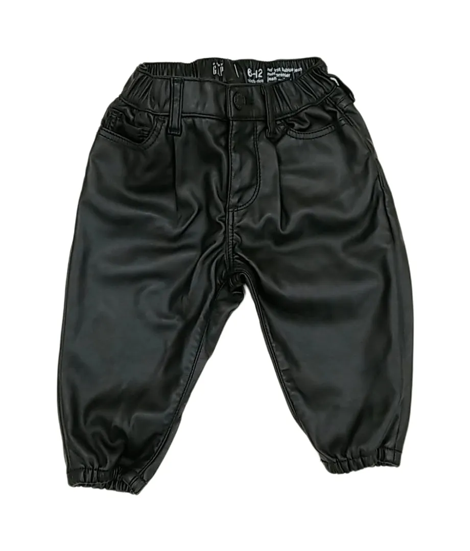 Gap faux leather jeans - 6-12m