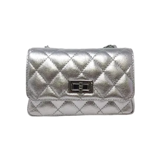 German Fuentes Handbag Quilted Pewter