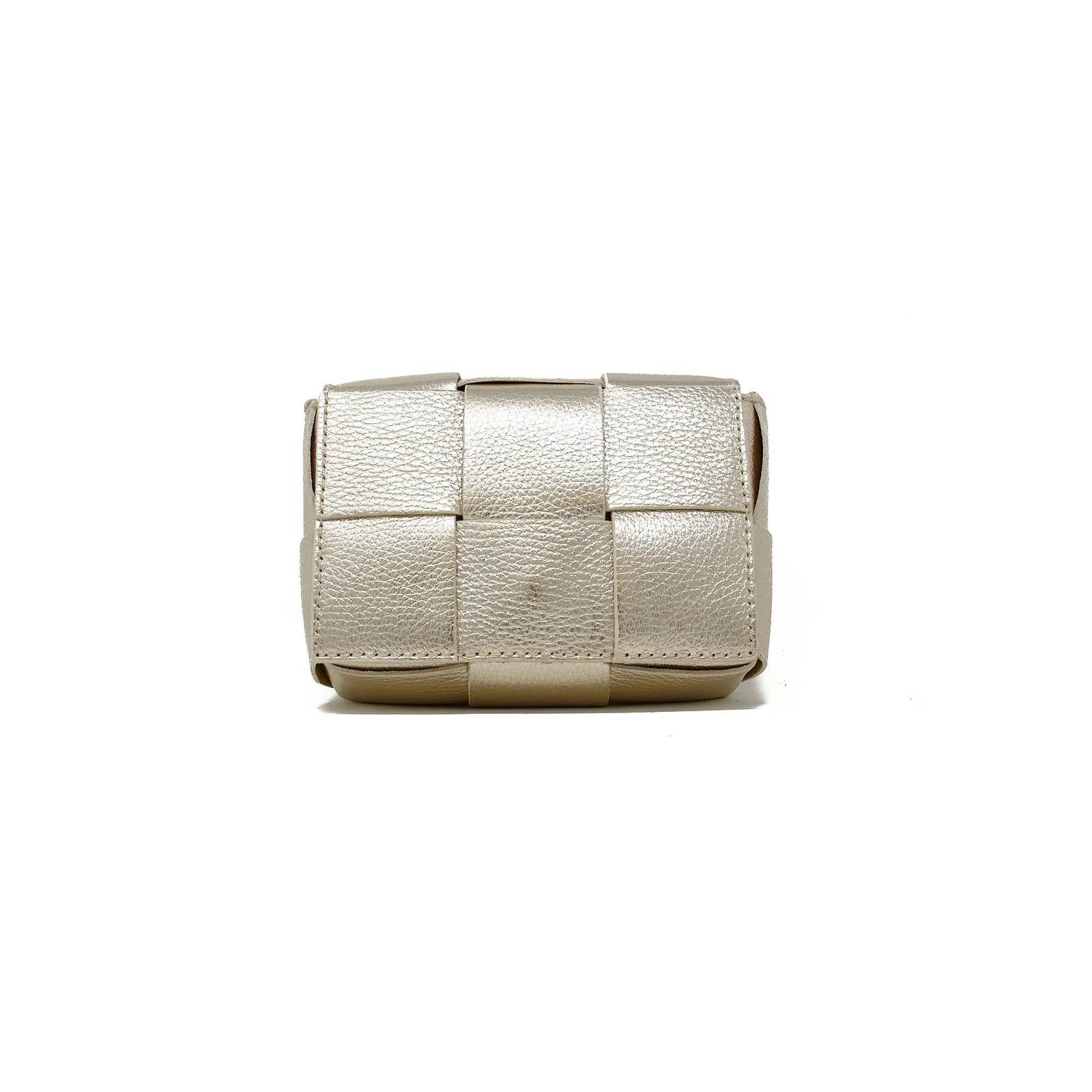 [GERMAN FUENTES] WOVEN LEATHER HANDBAG - GOLD