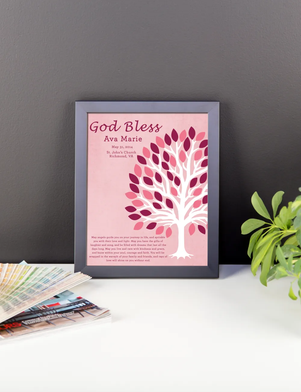 Girls Baptism Gift, Christening, Communion Wall Art
