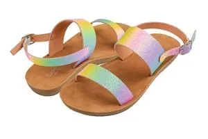 Girls Ombre Faux Leather Upper Sandal with Ankle Strap