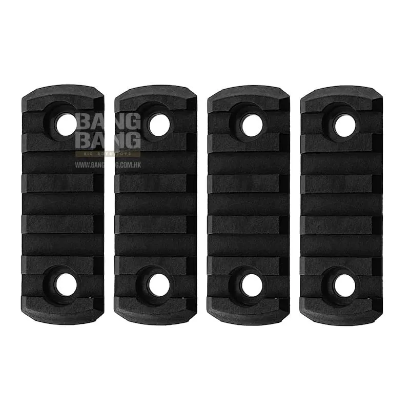 GK Tactical M-LOK Nylon 5 Picatinny Rail Sections (4pcs / Set) - Black