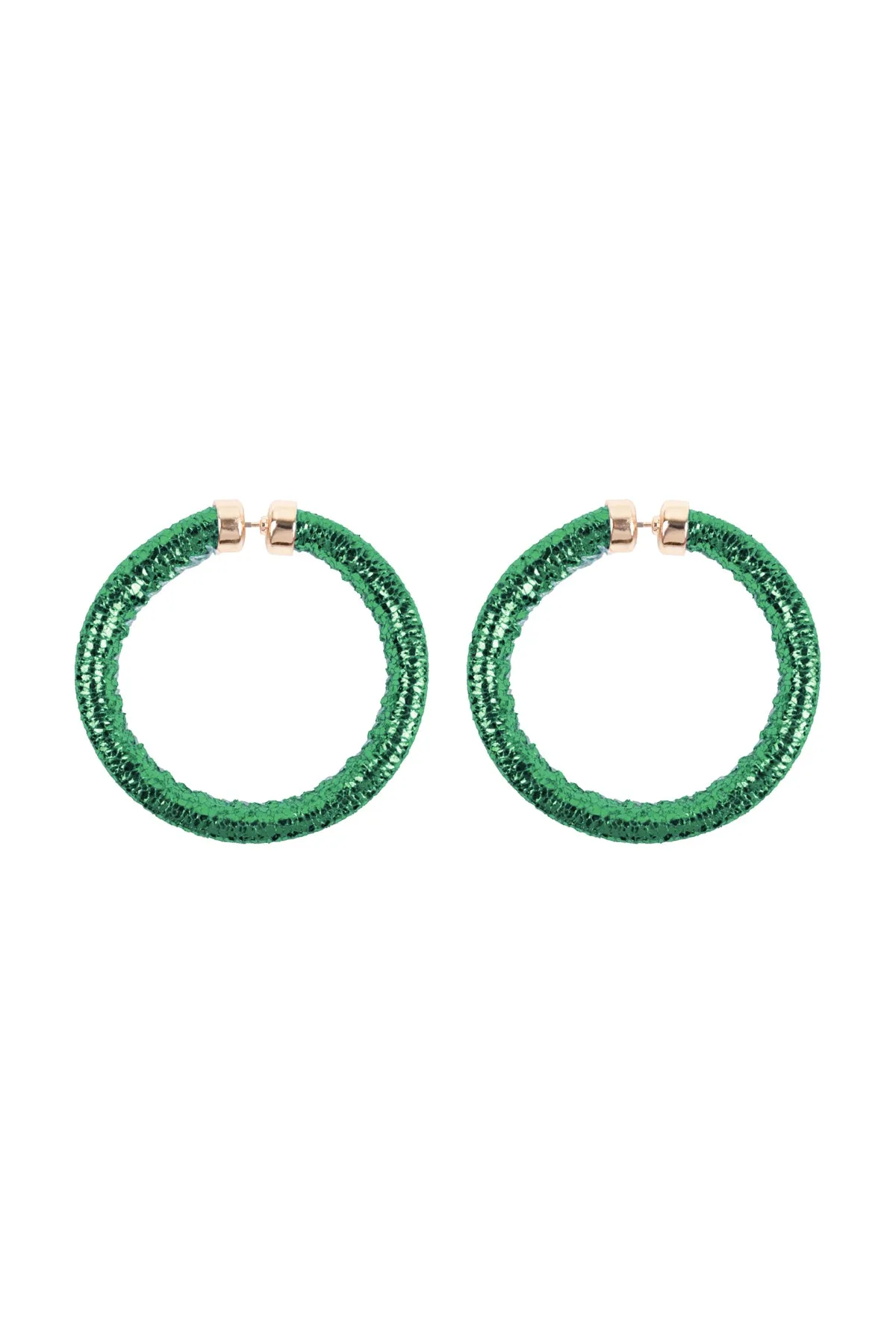 GLITTER PU LEATHER HOOP EARRINGS