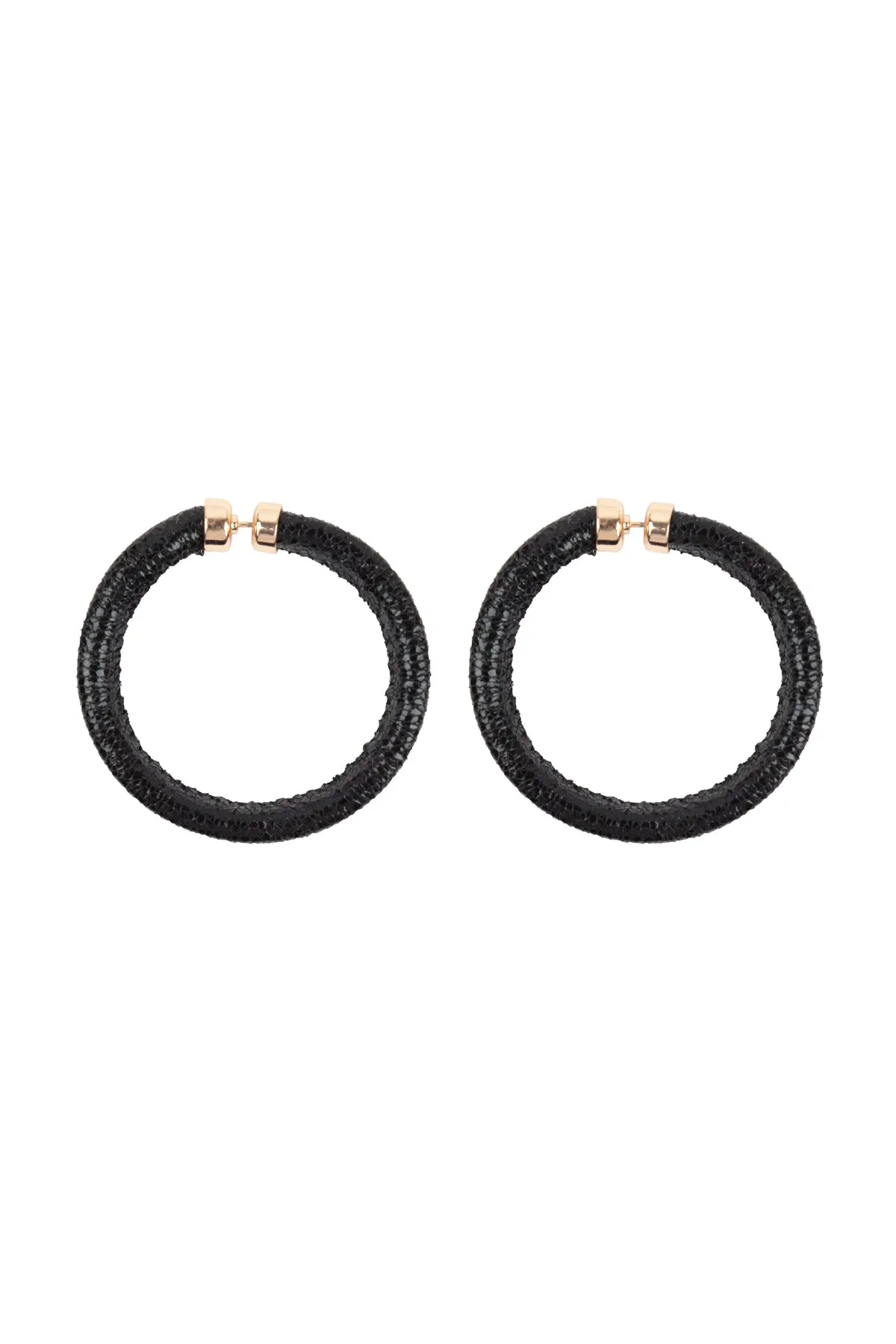 GLITTER PU LEATHER HOOP EARRINGS