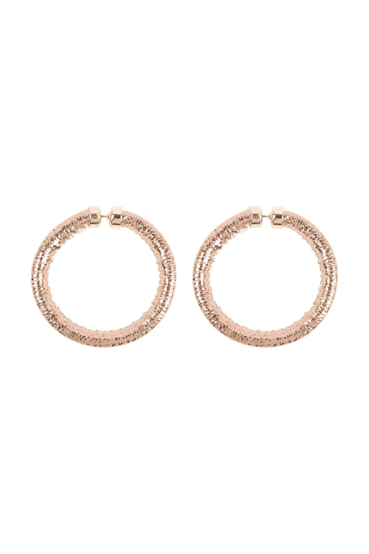 GLITTER PU LEATHER HOOP EARRINGS