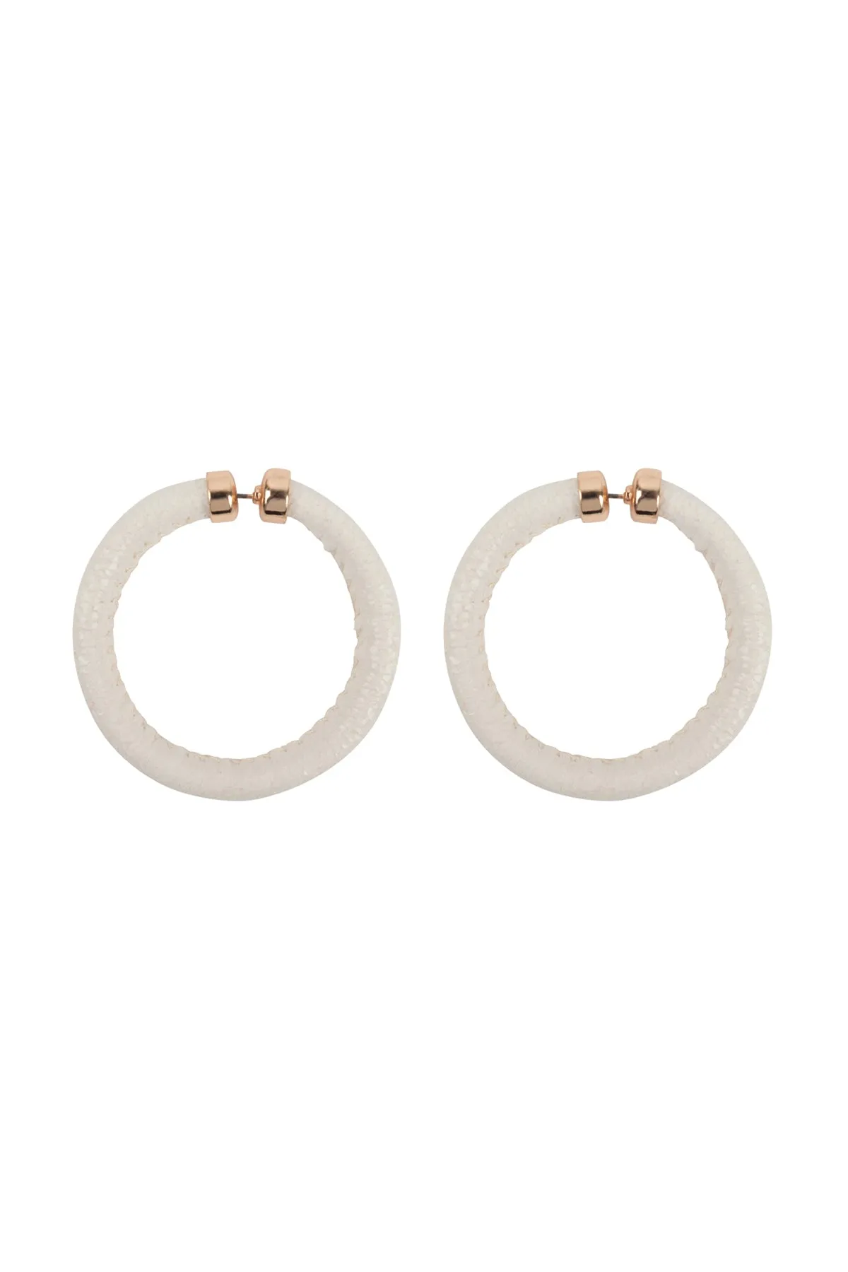 GLITTER PU LEATHER HOOP EARRINGS