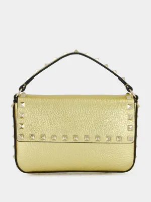 Gold Rockstud Mini Leather Crossbody Bag