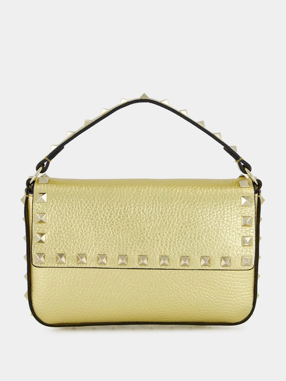 Gold Rockstud Mini Leather Crossbody Bag