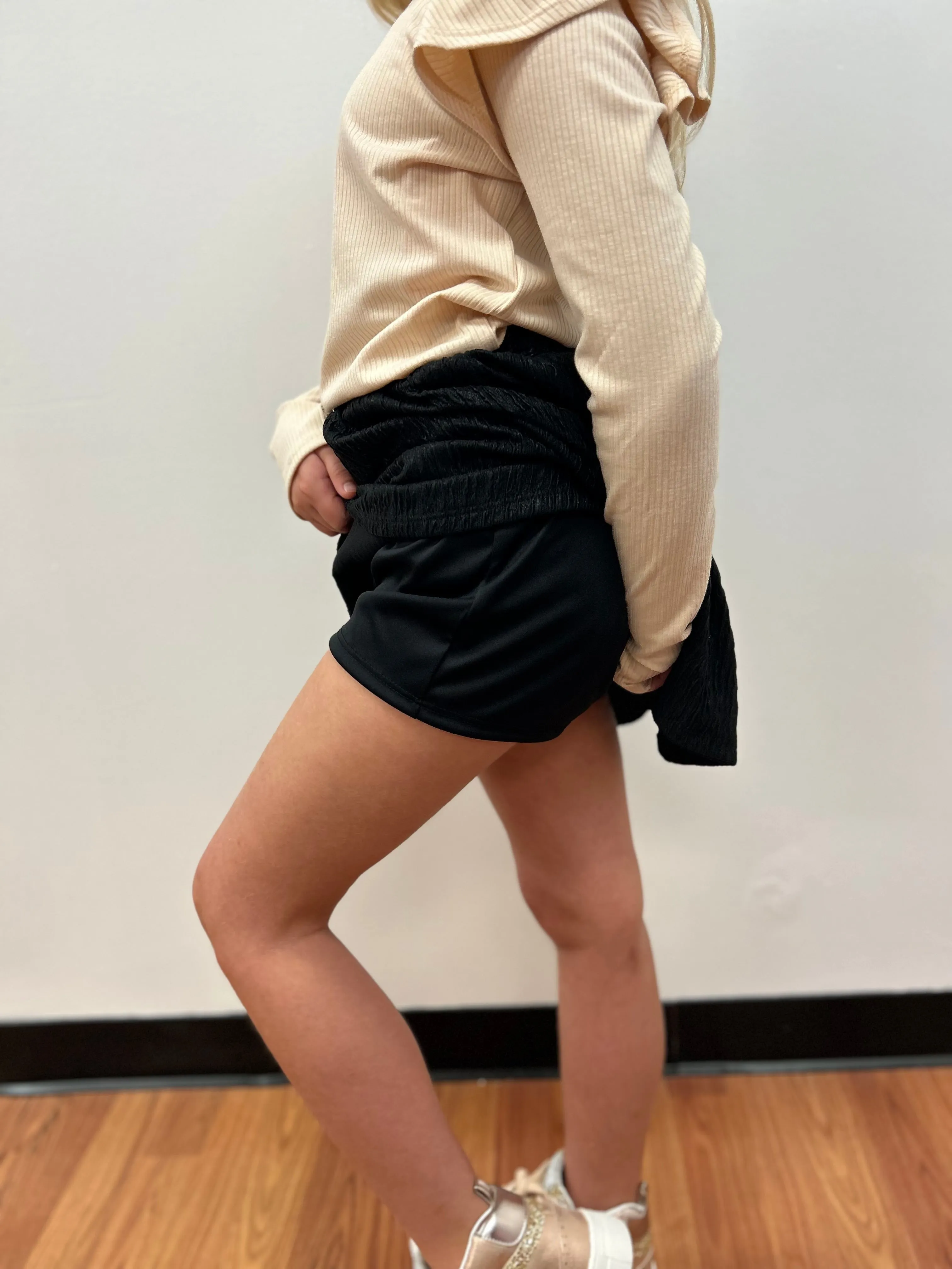 Good Girl Glitter Jacquard Crinkle Skort