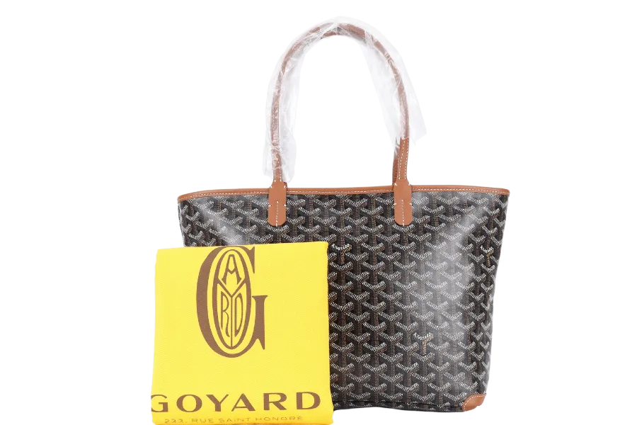 GOYARD ARTOIS PM BAG BLACK AND TAN COLOR WITH DUST COVER