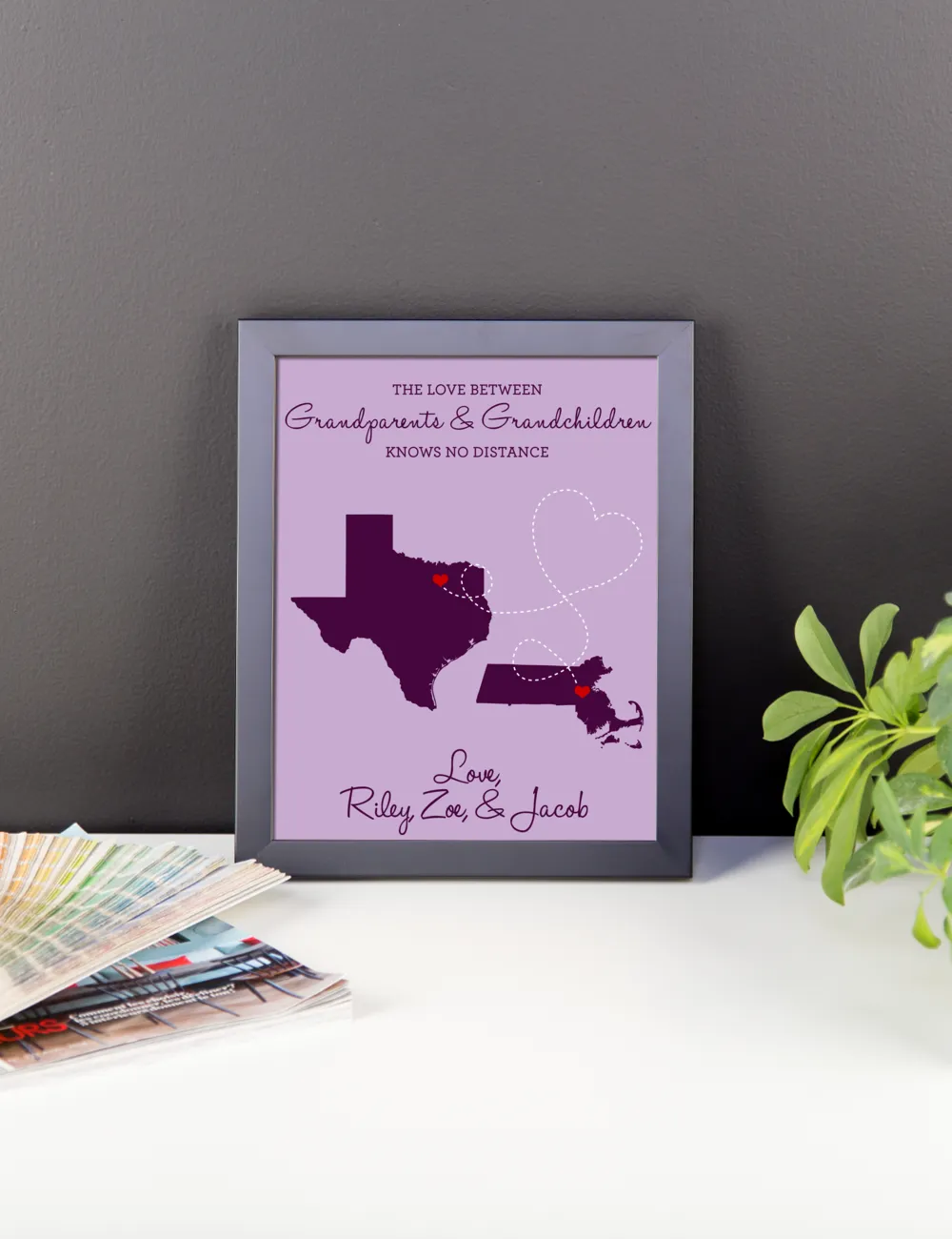 Grandparent's Day Gift, Long Distance Relationship Map