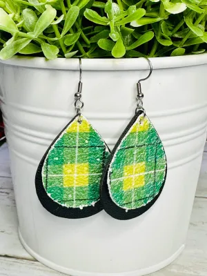 Green & Yellow Plaid Dangles