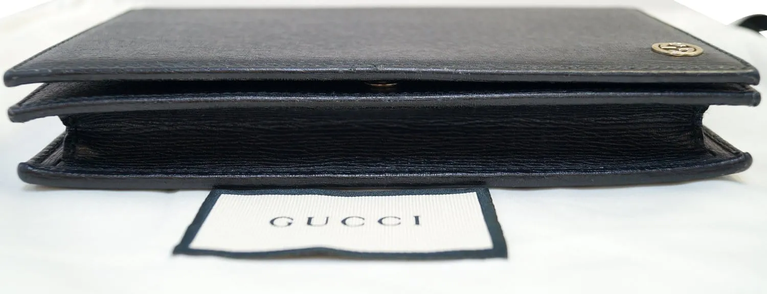 GUCCI Chain Black Crossbody Clutch Bag 354697