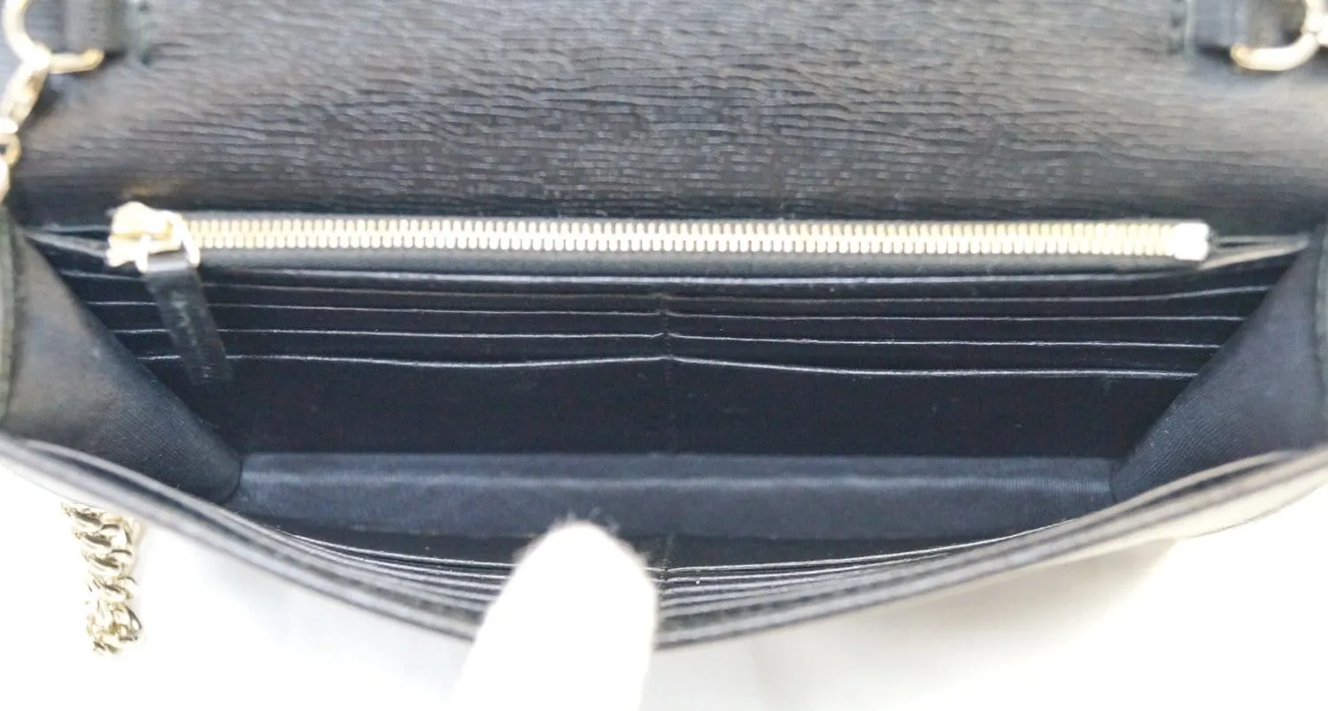 GUCCI Chain Black Crossbody Clutch Bag 354697