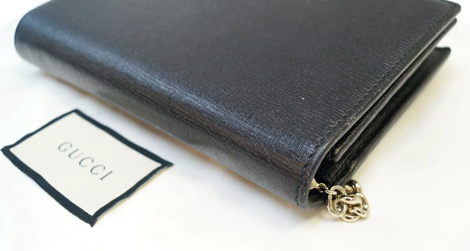GUCCI Chain Black Crossbody Clutch Bag 354697
