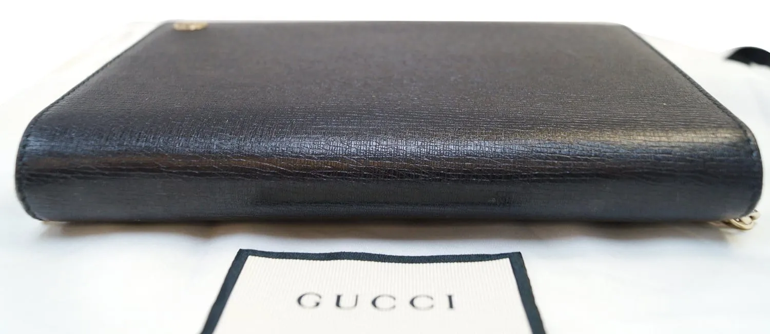 GUCCI Chain Black Crossbody Clutch Bag 354697
