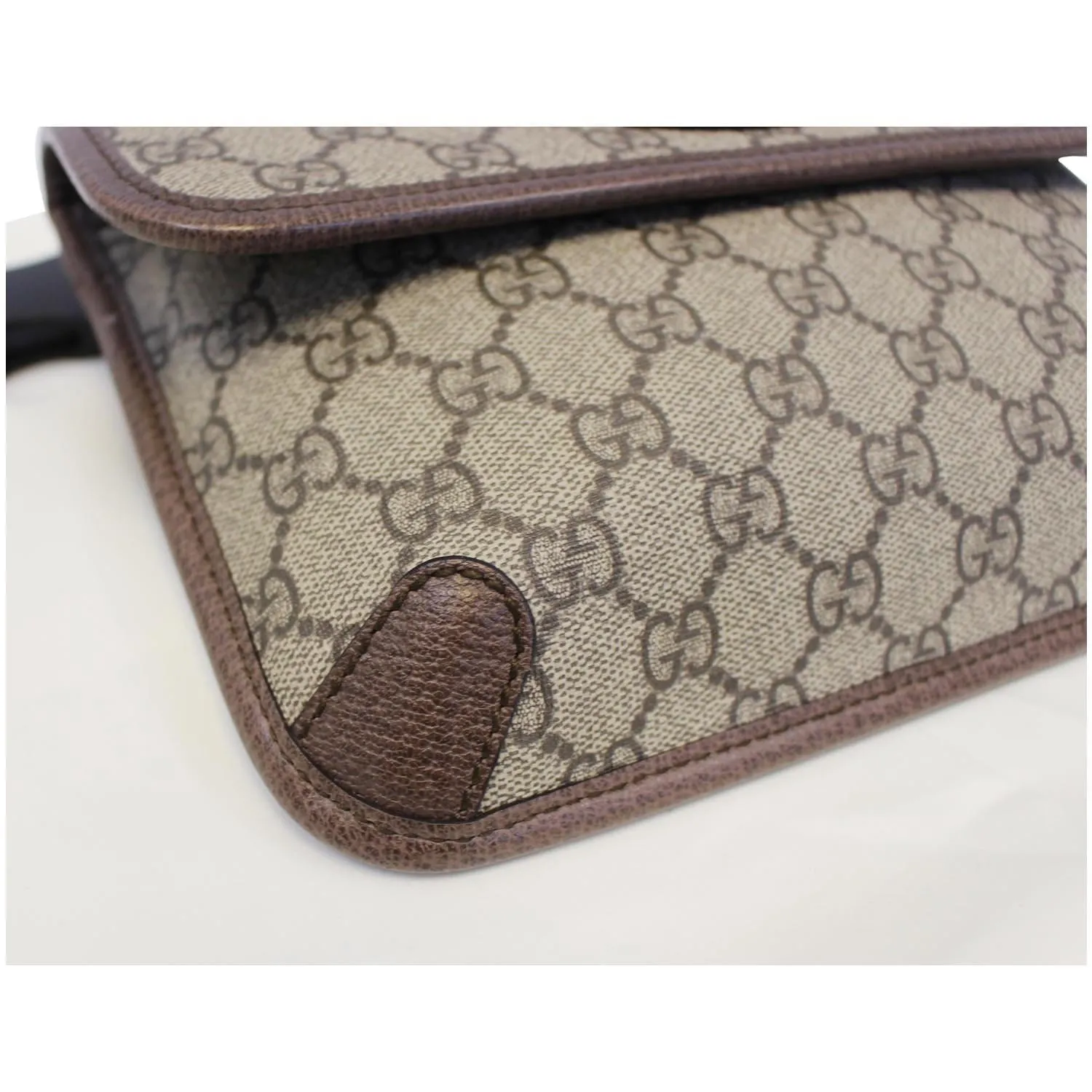 GUCCI GG Supreme Canvas Belt Waist Bag Brown/Beige 493930