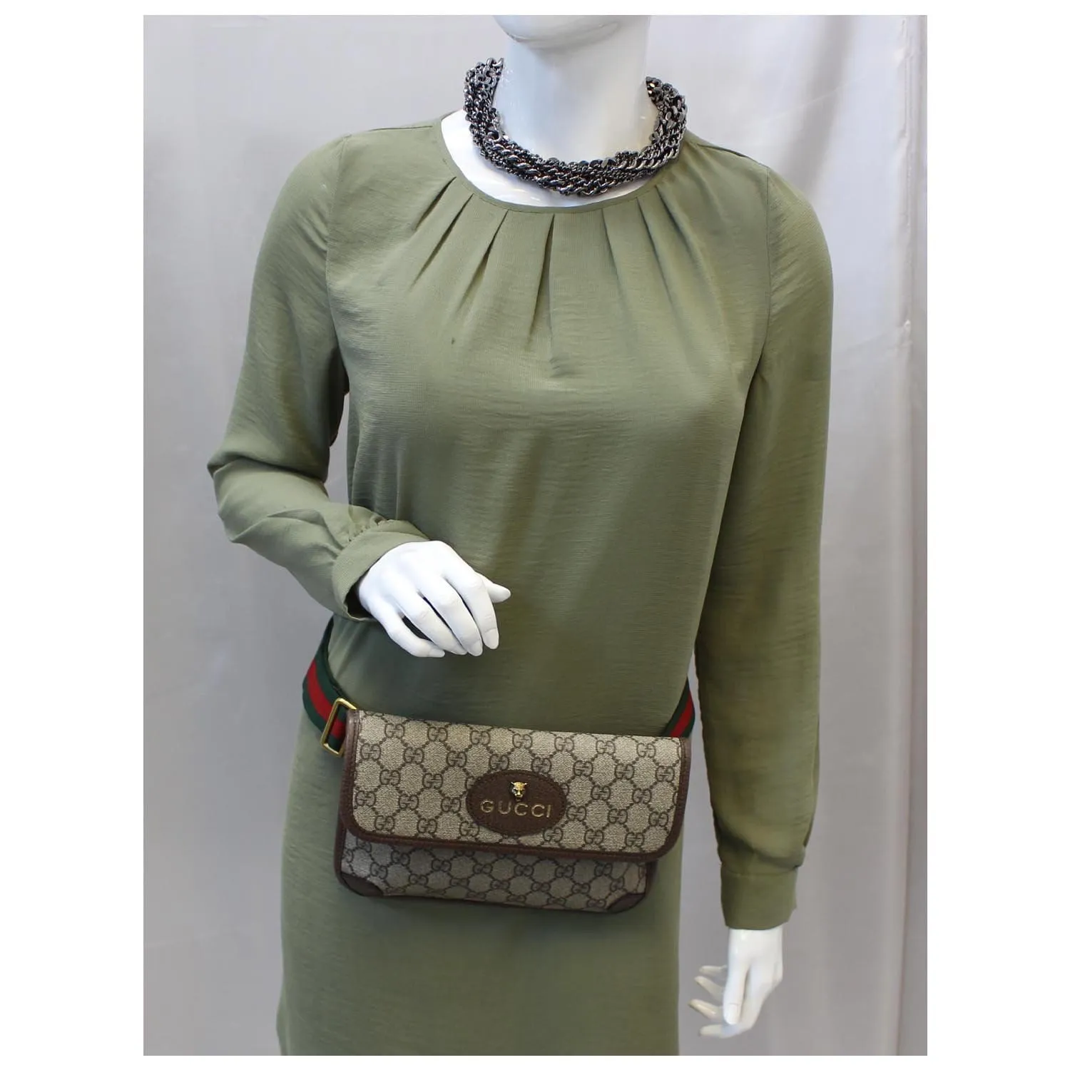 GUCCI GG Supreme Canvas Belt Waist Bag Brown/Beige 493930