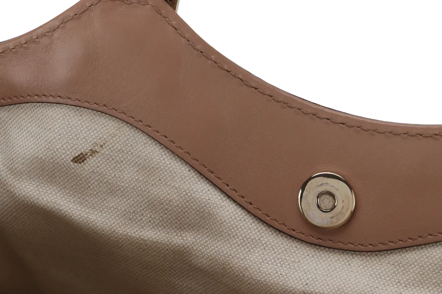 GUCCI SUKEY TOTE BEIGE-BROWN CANVAS GOLD HARDWARE (211944 486628) WITH DUST COVER