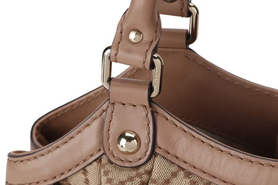 GUCCI SUKEY TOTE BEIGE-BROWN CANVAS GOLD HARDWARE (211944 486628) WITH DUST COVER