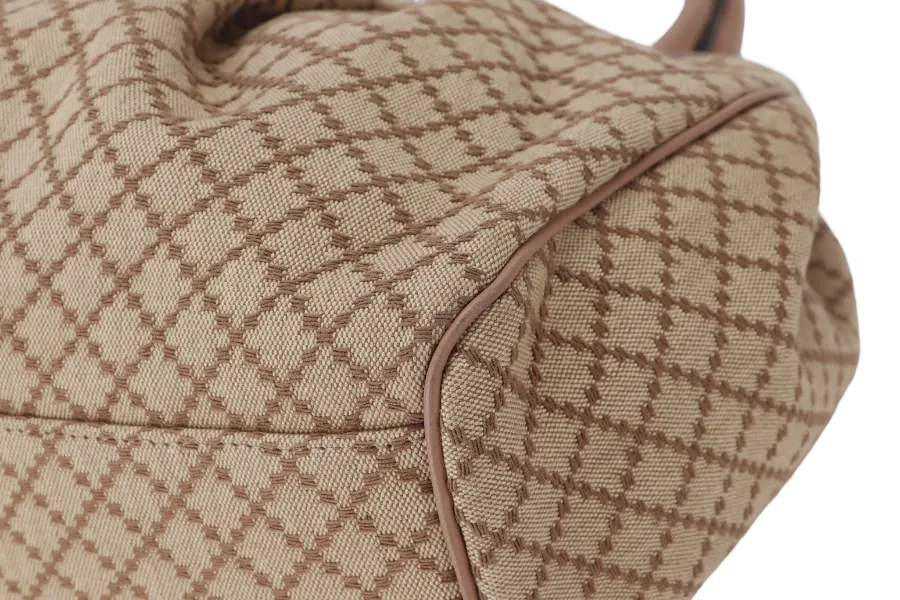 GUCCI SUKEY TOTE BEIGE-BROWN CANVAS GOLD HARDWARE (211944 486628) WITH DUST COVER