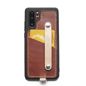 Handmade Leather Huawei P30 Pro Case with Card Holder CONTRAST COLOR Huawei P30 Pro Leather Case