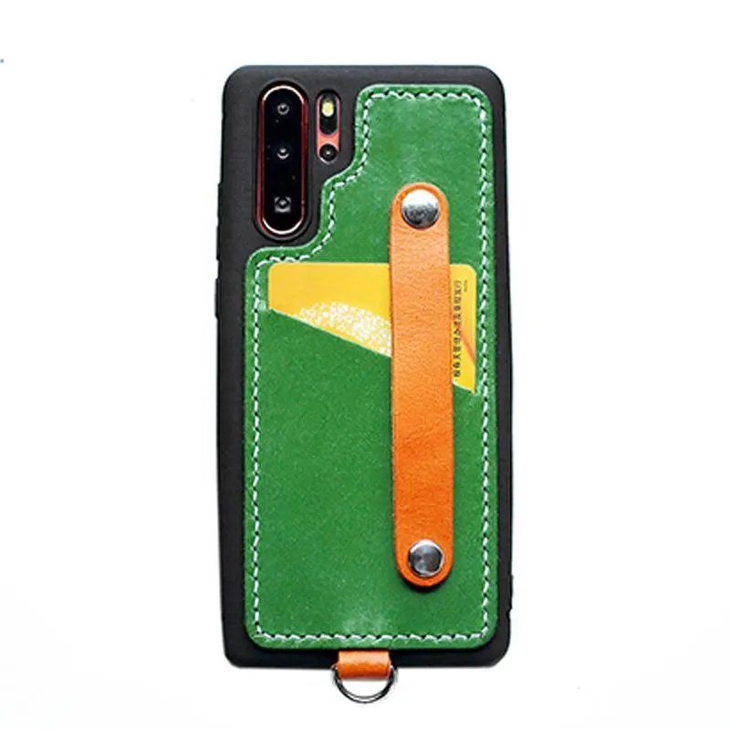 Handmade Leather Huawei P30 Pro Case with Card Holder CONTRAST COLOR Huawei P30 Pro Leather Case