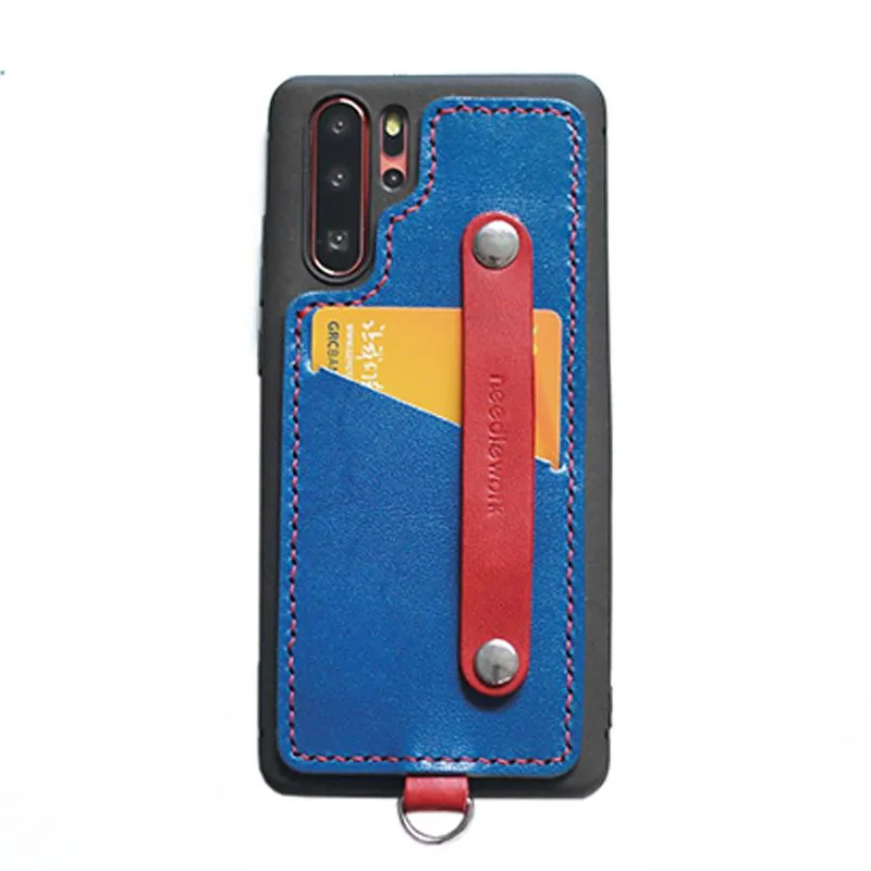 Handmade Leather Huawei P30 Pro Case with Card Holder CONTRAST COLOR Huawei P30 Pro Leather Case