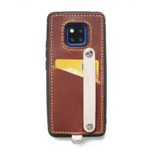 Handmade Red Leather Huawei Mate 20 Pro Case with Card Holder CONTRAST COLOR Huawei Mate 20 Pro Leather Case
