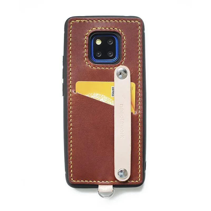 Handmade Red Leather Huawei Mate 20 Pro Case with Card Holder CONTRAST COLOR Huawei Mate 20 Pro Leather Case