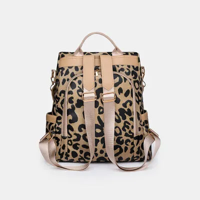 Hazel Blues® |  Leopard PU Leather Backpack Bag